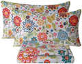 Queen Size 4 Piece Microfiber Floral Bed Sheets L277