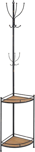 Black Metal and Wood Coat Rack I86901