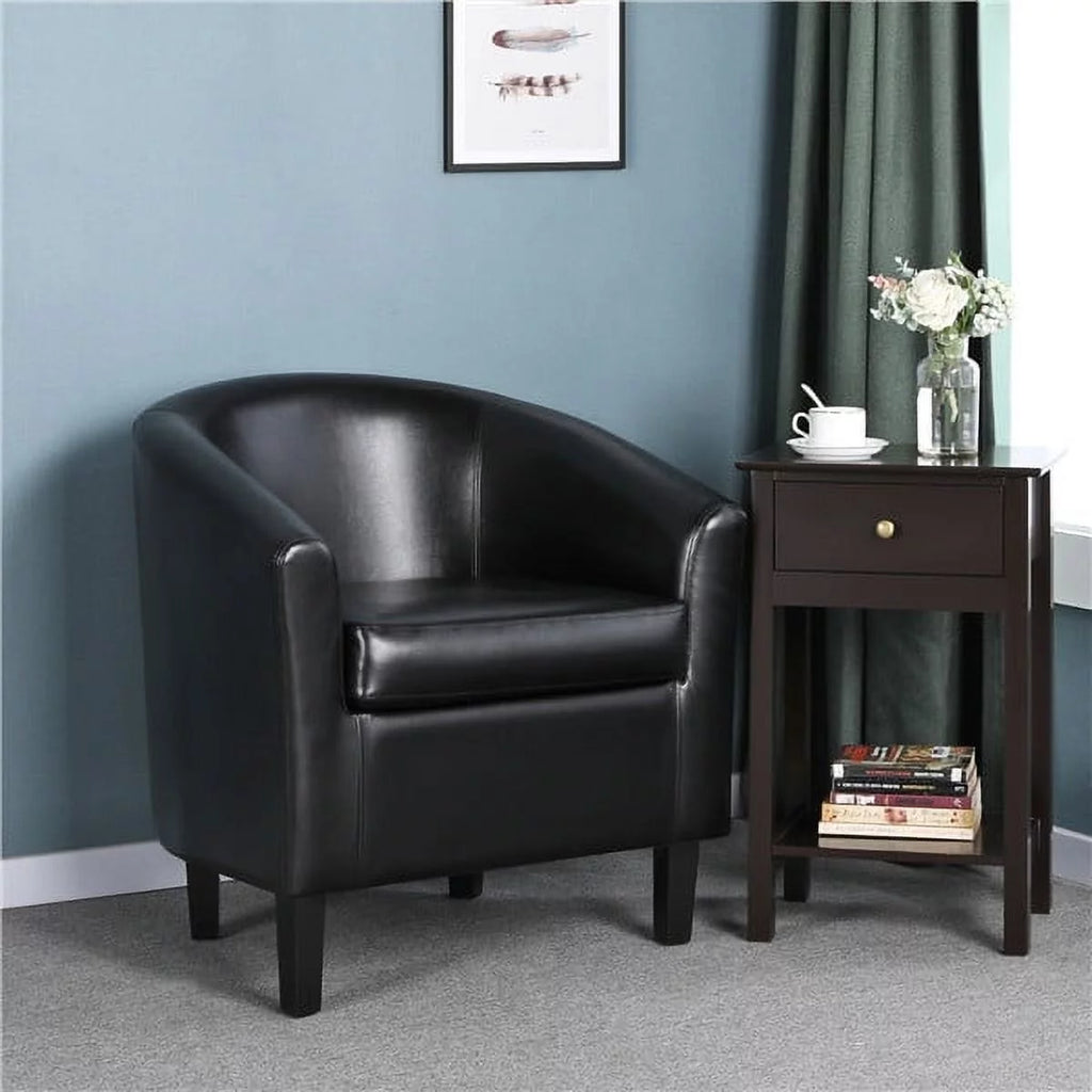 Black Faux Leather Accent Arm Chair J31578
