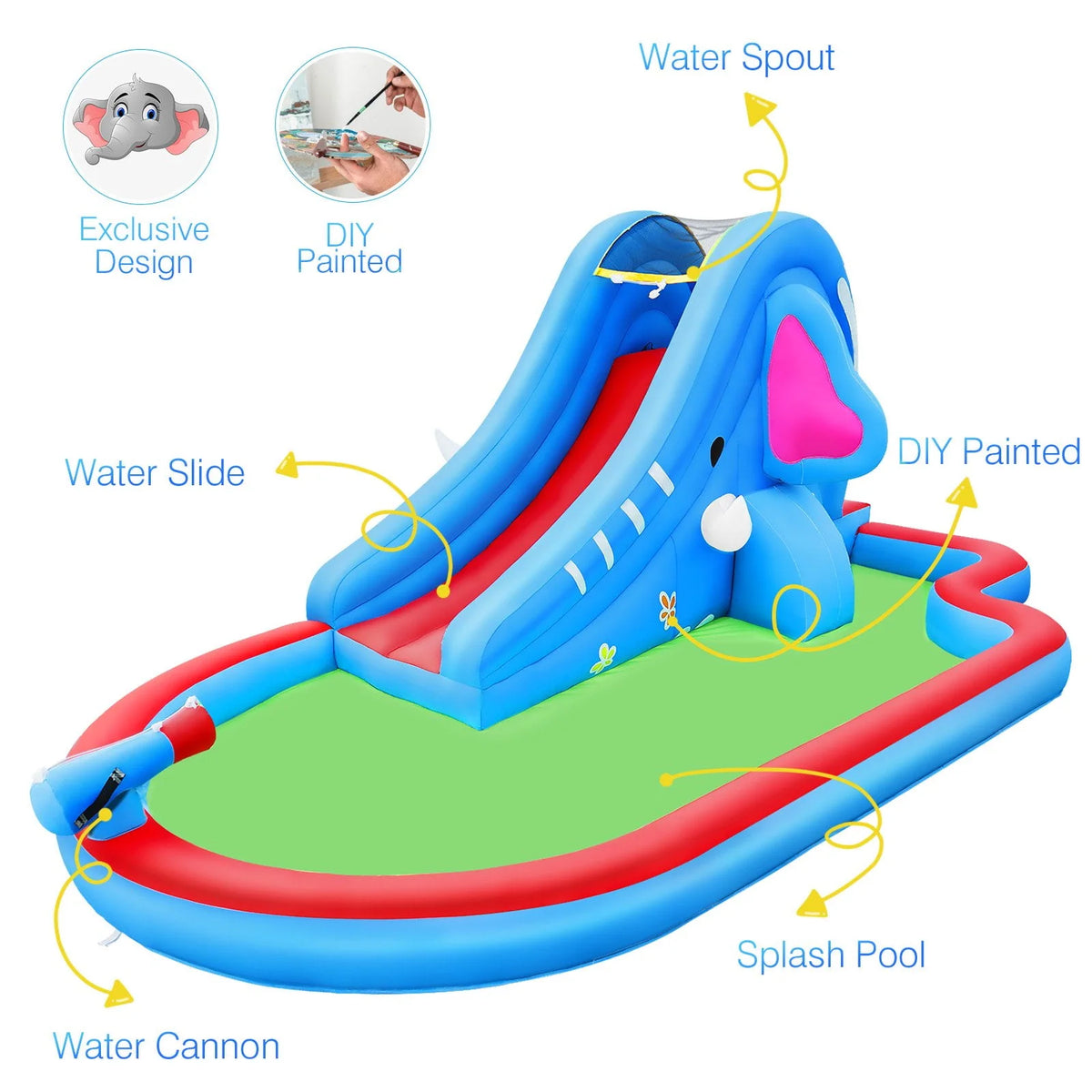 Inflatable Water Slide Kids Pool with Blower N3099