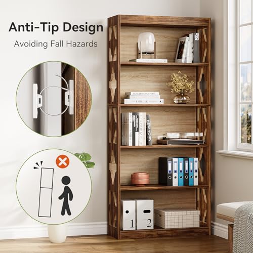 69.9" 5-Tier Vintage Bookshelf A296