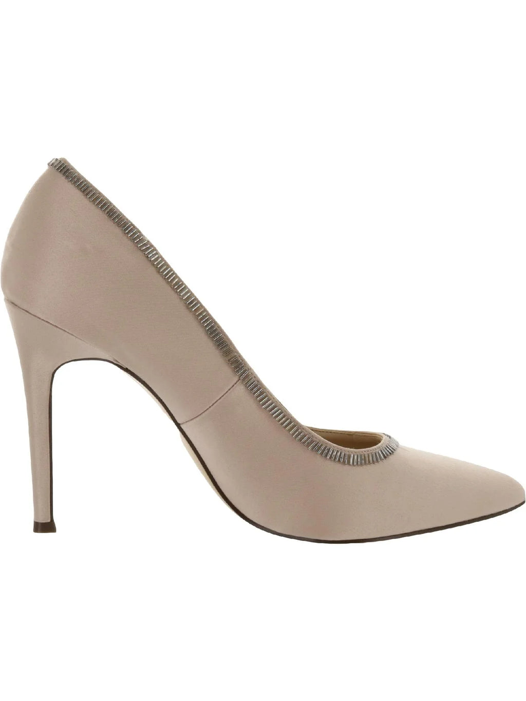 Beige Leather Embellished Heels U61771