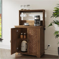 Walnut Coffee Bar Cabinet with Storage J7478