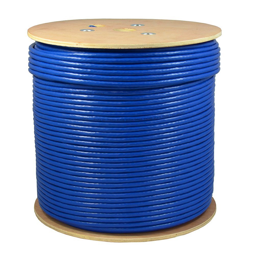 1000ft CAT6A S/FTP in-Wall CMR Rated Bare Copper Solid 23AWG Conductor 550Mhz Ethernet Wire W534