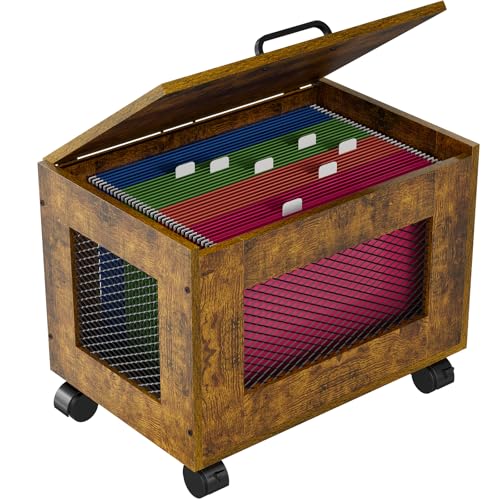 Rolling File Cabinet Cart with Lid for Letter & Legal Size M96838