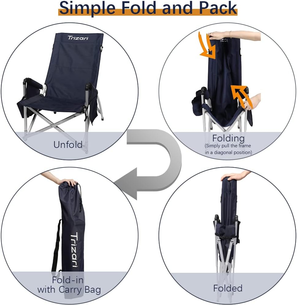 Ultralight Portable Folding Camping Chair with Cup Holders and Carry Bag S21405