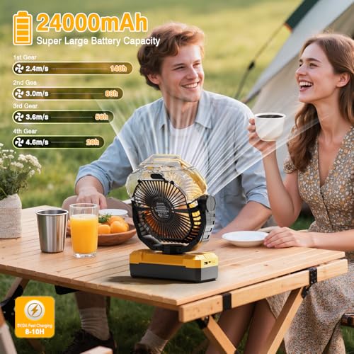 460ml Portable Misting Fan with 24000mAh Rechargeable Battery, Black H990588