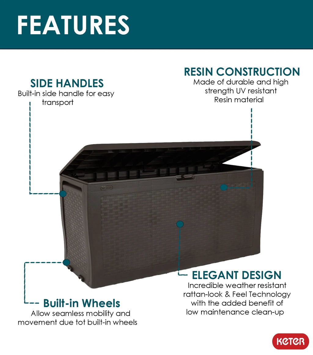 Brown Resin Outdoor Storage Deck Box Z8338