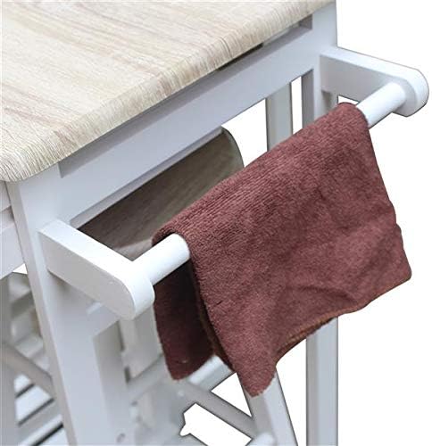 Foldable Dining Cart with Round Stools White J572692