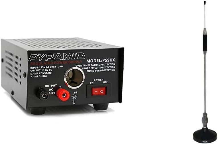 Universal Compact Bench Power Supply 5 Amp Linear Regulated 13.8 Volt DC 115V AC 70 Watt Input Screw Type Terminal 12V Car Cigarette Lighter Pack of 2 D5937