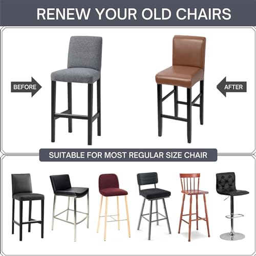 Waterproof PU Bar Stool Covers Set of 2 V176