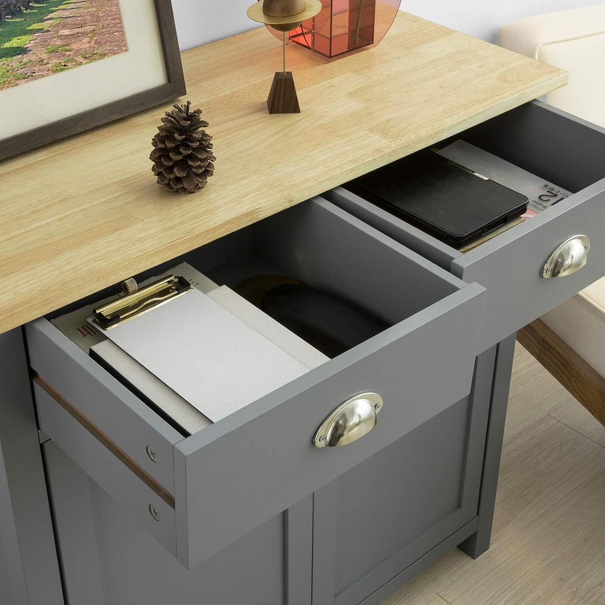 Grey Storage Cabinet Sideboard T48240