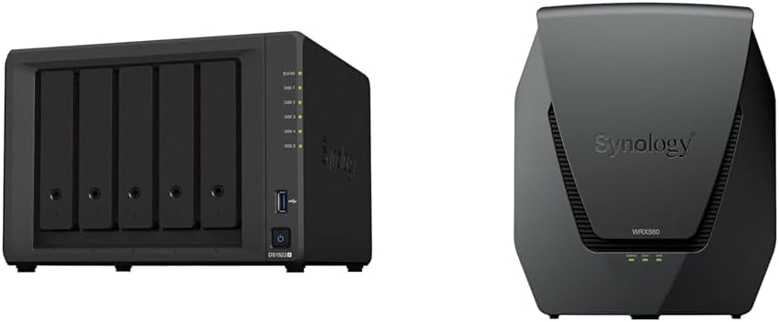 5-Bay DiskStation Black & Dual-Band Wi-Fi 6 Router 2.5Gbps Ethernet Y501342