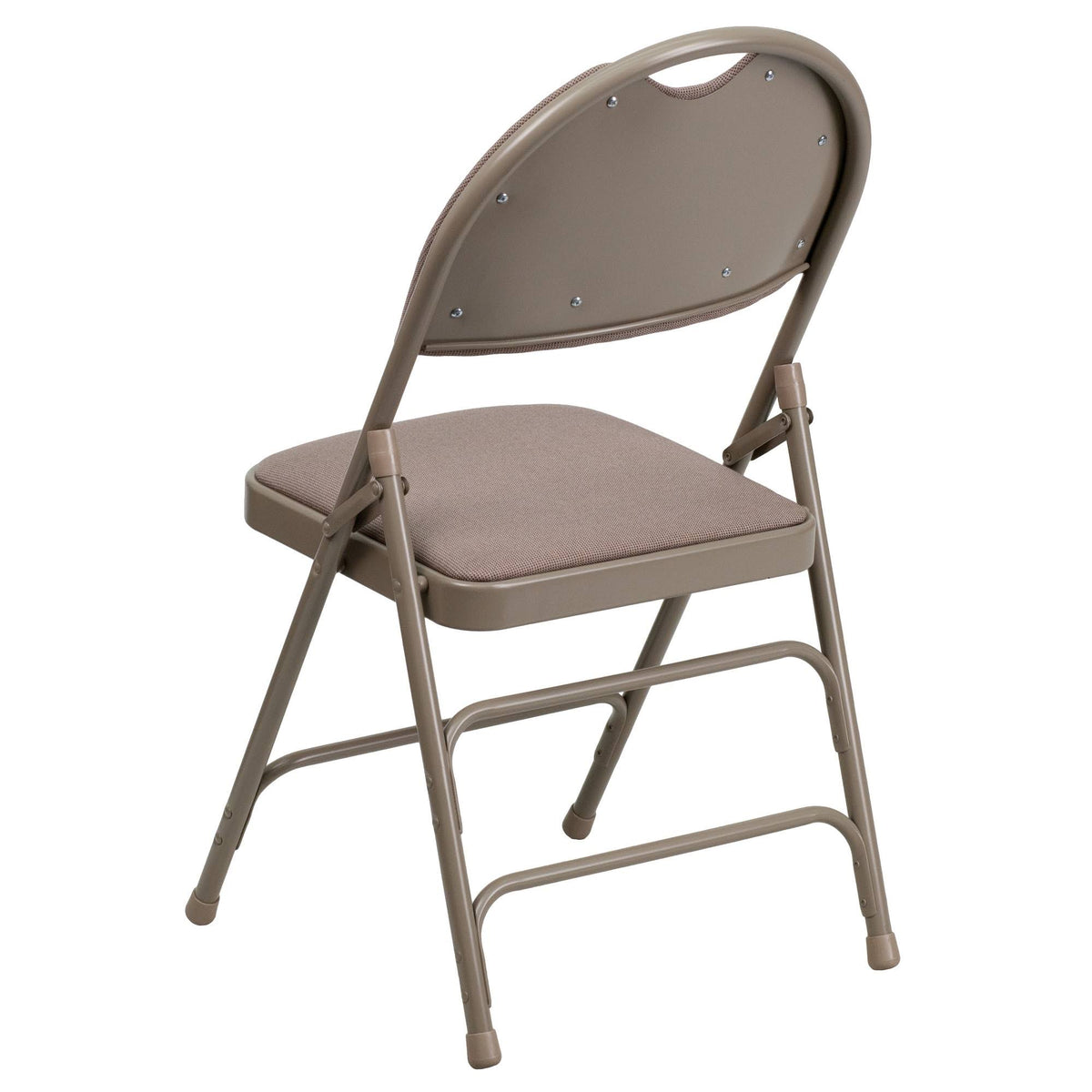 Beige Fabric Metal Folding Chair P425745