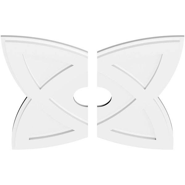 28 inchod x 5 inchid x 10 1/2 inchc x 1 inchp PVC Contemporary Ceiling Medallion, Two Piece R72380