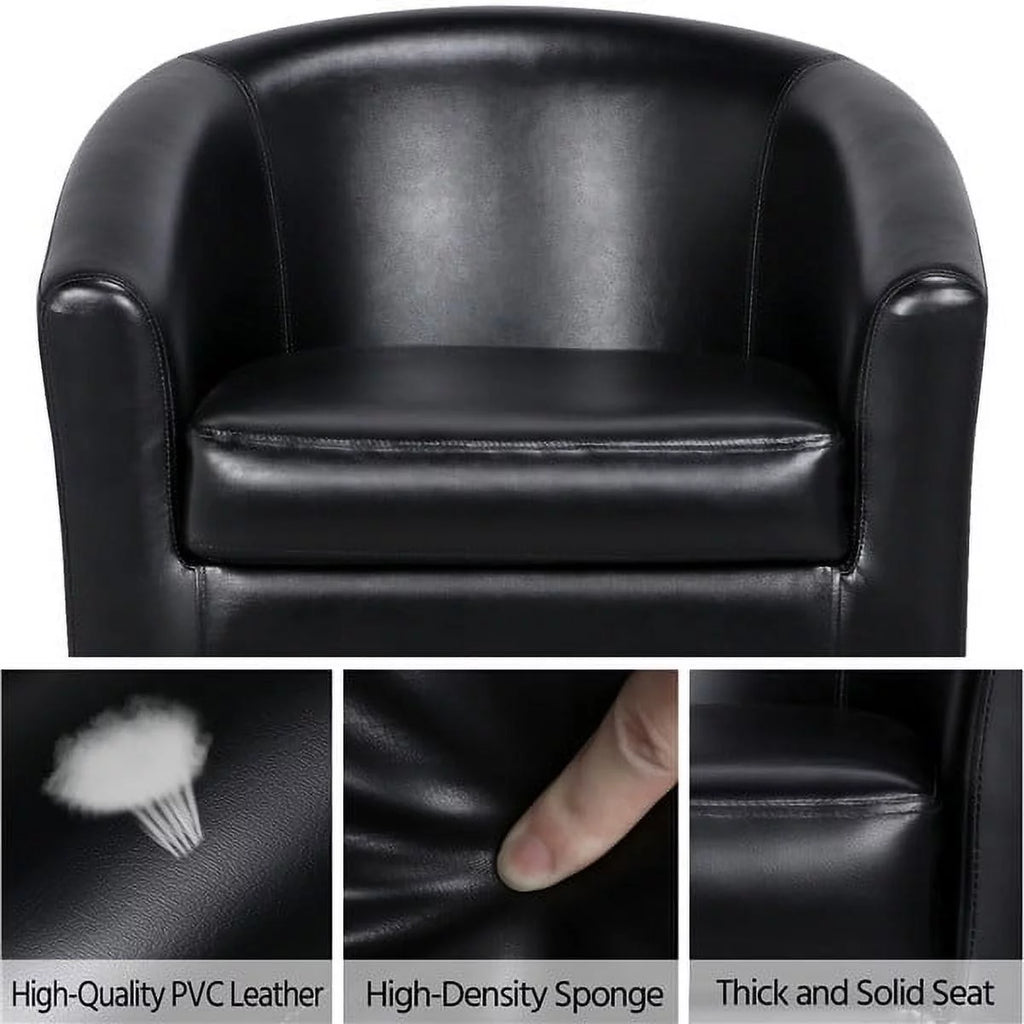 Black Faux Leather Accent Arm Chair J31578