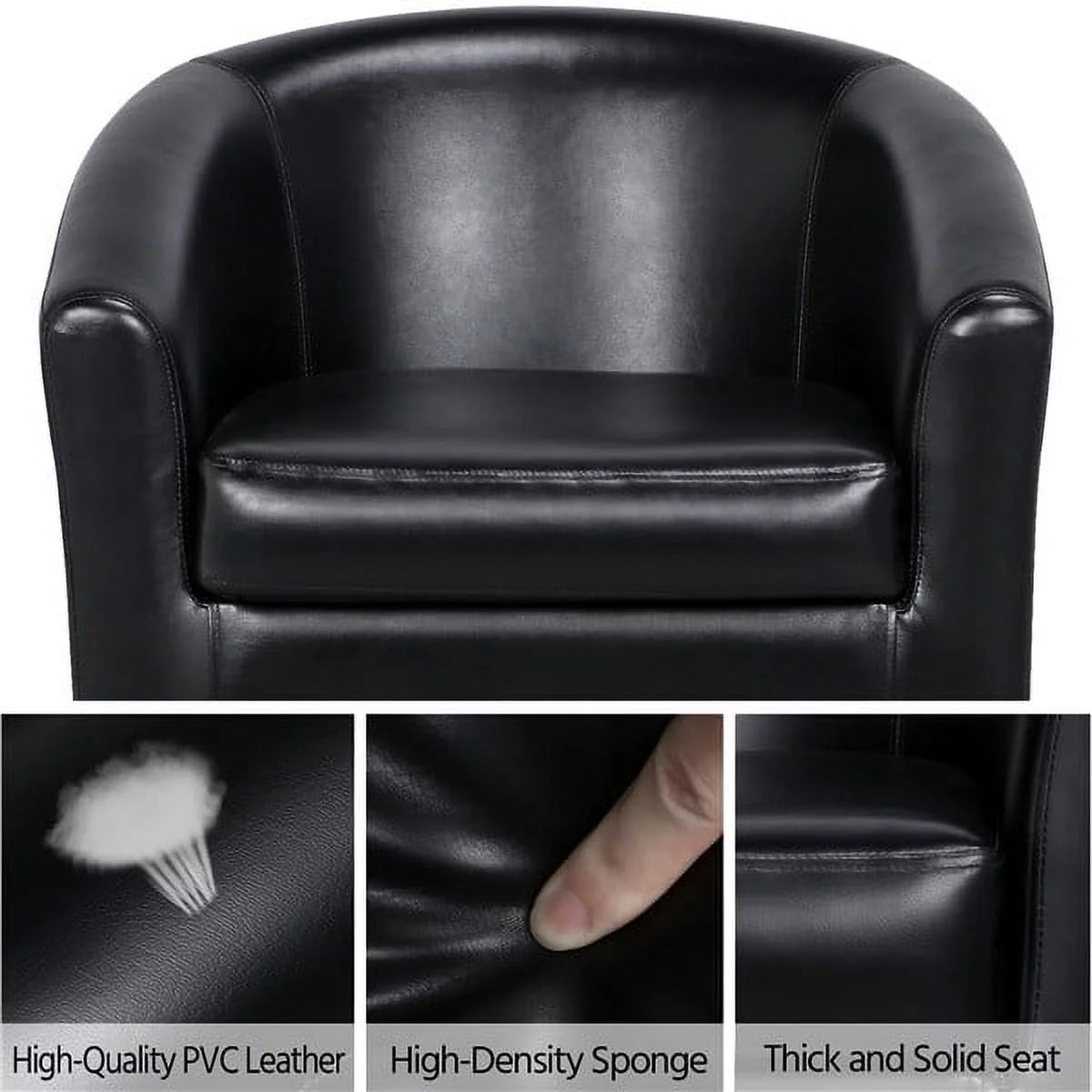 Black Faux Leather Accent Arm Chair J31578