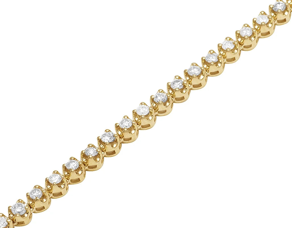 10K Yellow Gold Diamond Tennis Choker Necklace 4mm 21" 6.5CT P45456