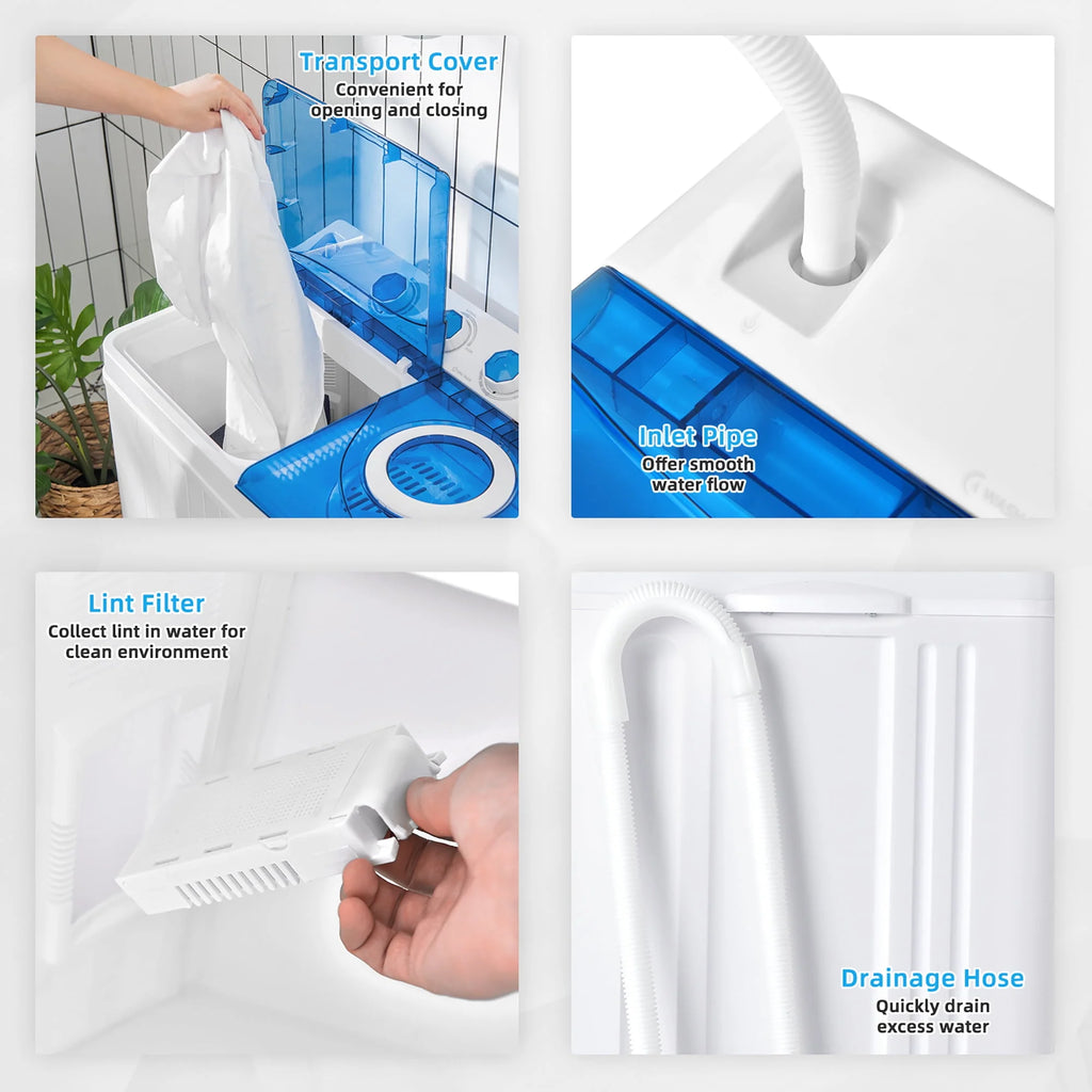26lbs Portable Semi-automatic Twin Tub Washing Machine G915