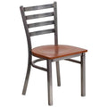 Red Cherry Wood Seat Metal Restaurant Chair U5799