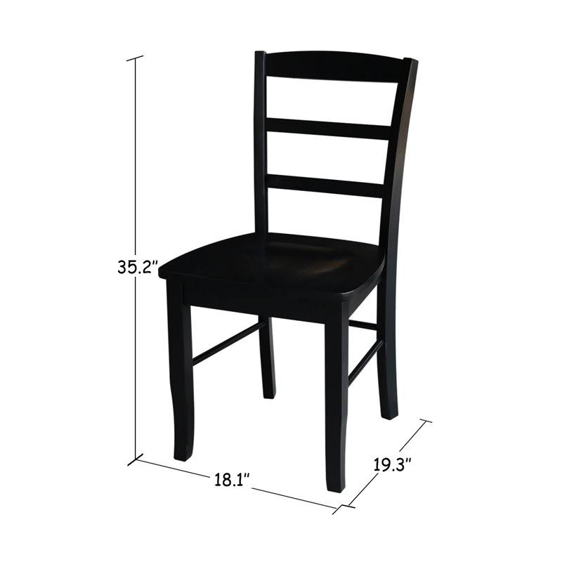 Black Ladderback Dining Chair Set of 2 T89286