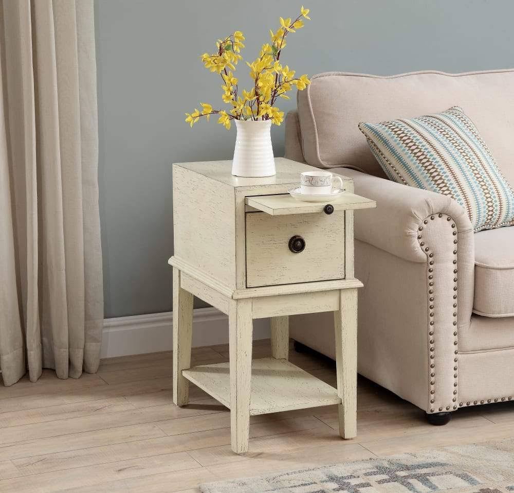 Grey One Drawer Chairside Table F4848