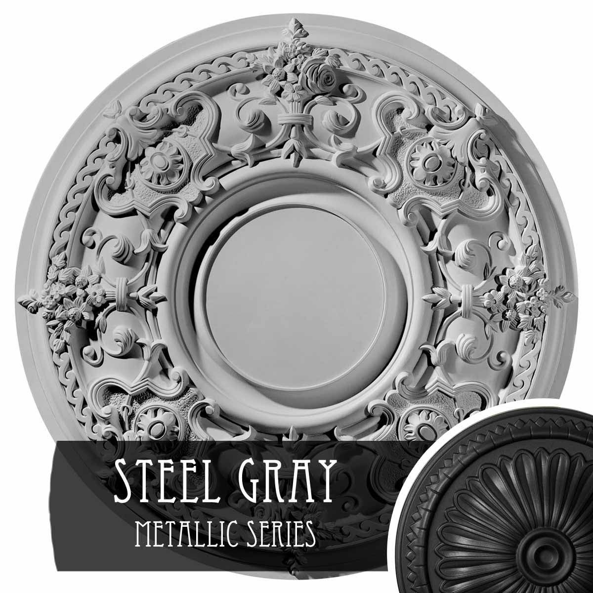 Steel Gray Ceiling Medallion N727641