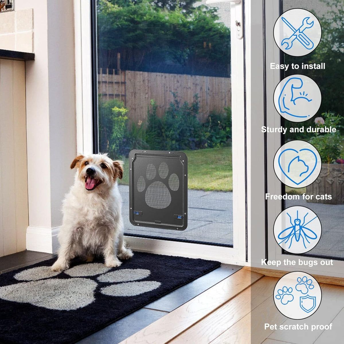 Lockable Magnetic Flap Pet Screen Door, Pack of 2 T778