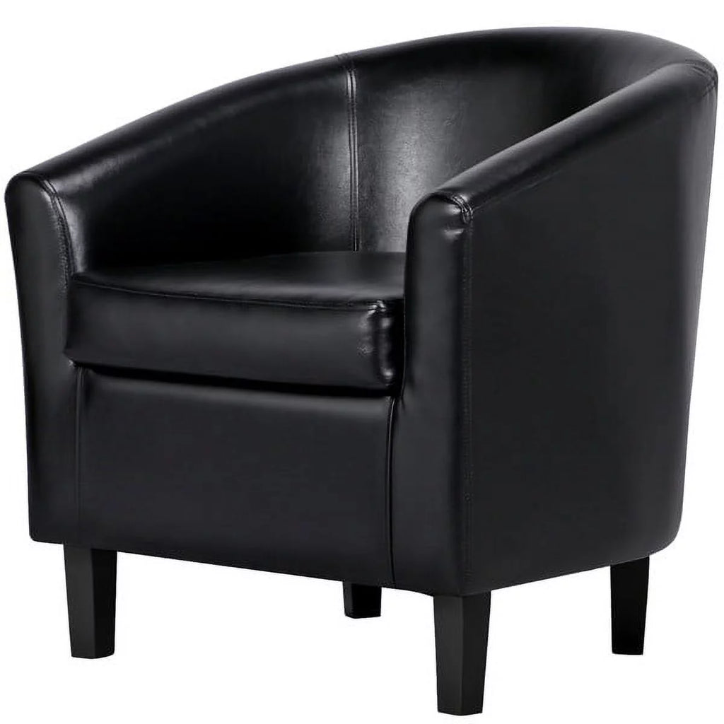 Black Faux Leather Accent Arm Chair J31578