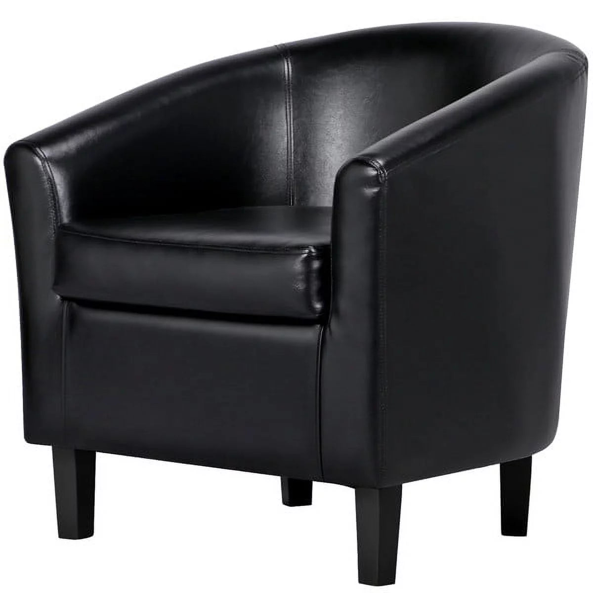 Black Faux Leather Accent Arm Chair J31578