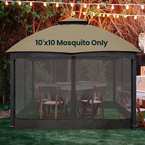 Black 10' x 10' 4-Panel Mosquito Netting with Zippers O61994
