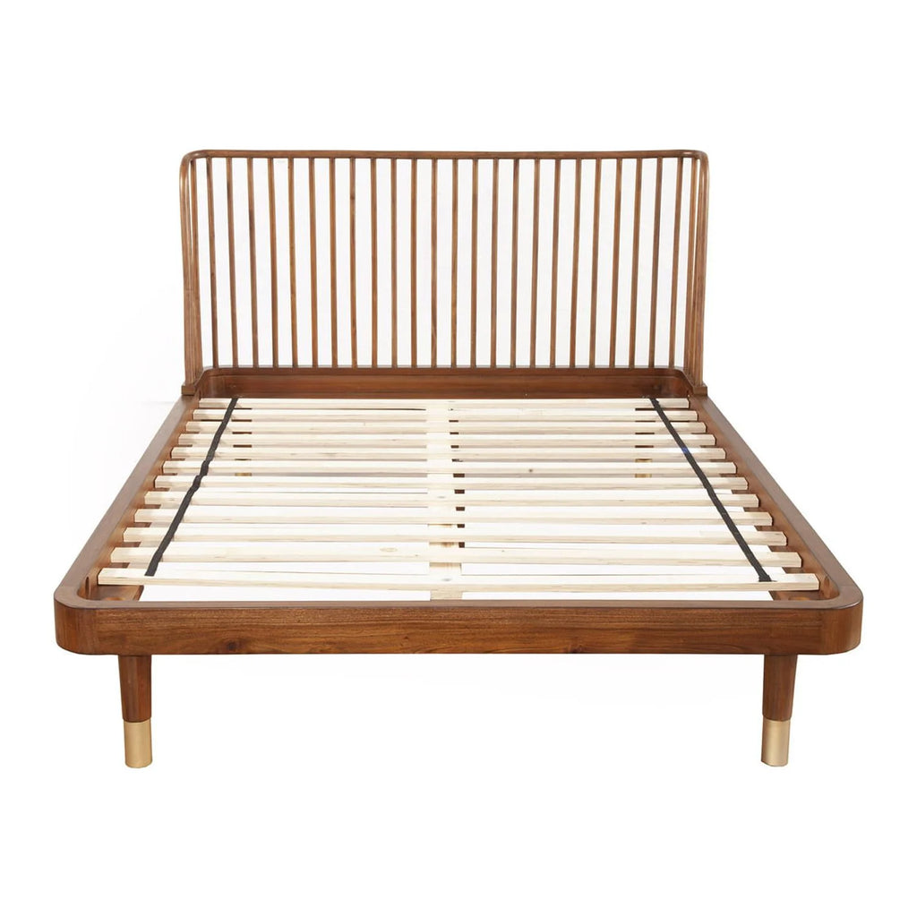 King Wood Platform Bed Dark Walnut T36427