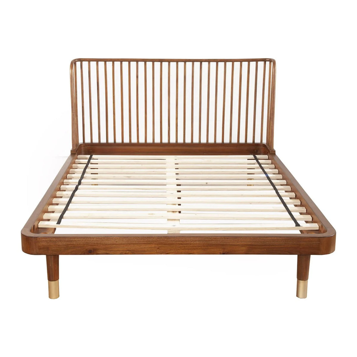 King Wood Platform Bed Dark Walnut T36427