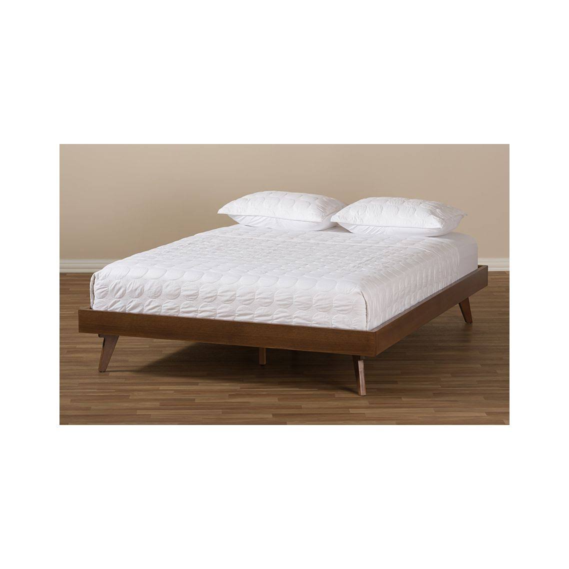 Solid Wood Bed Frame Full / Walnut Brown U355728