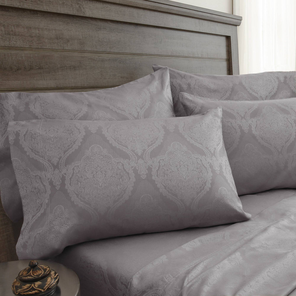 800 Thread Count Jacquard Damask Queen Sheet Set S798280