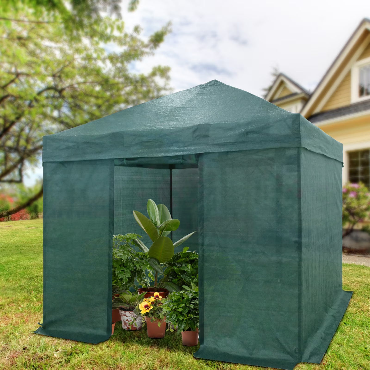 10x10 Pop-up Greenhouse with Mesh Cover I810320
