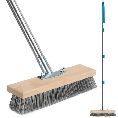 Stainless Steel Long Handle Deck Scrub Brush J7472