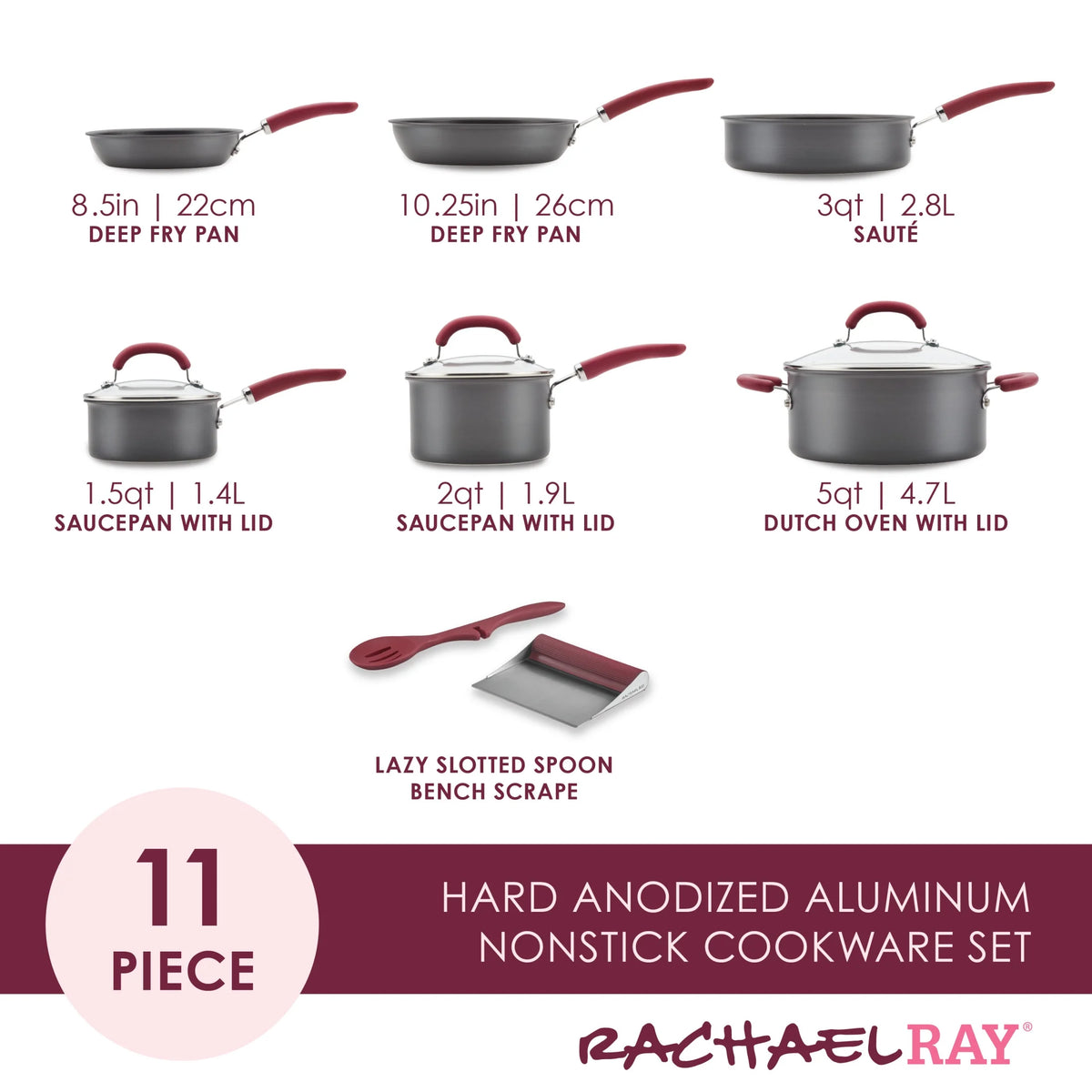 11 Piece Nonstick Pots and Pans Set A1742