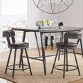 Brown Swivel Bar Stool, Set of 2 C14523