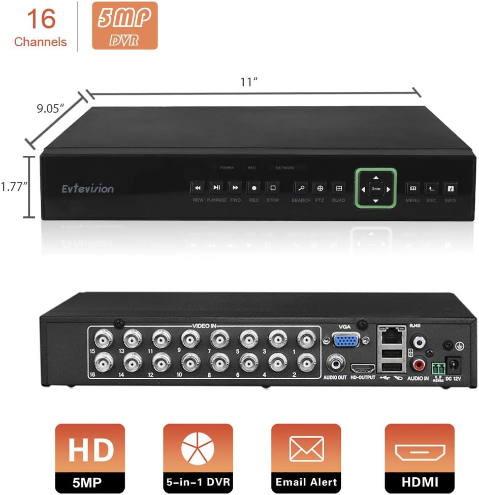 16CH 5MP DVR Surveillance Digital Video Recorder O682