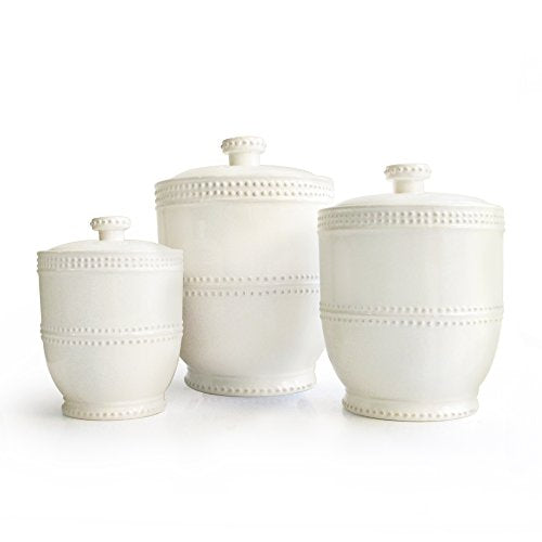 3-Piece Ceramic Canister Set White S85531