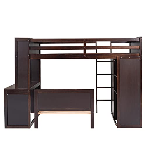 Twin Over Twin Solid Wood Bunk Bed with Storage M76522