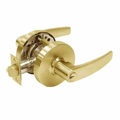 10 Line Cylindrical Entry Locks with Lever Design in Bright Brass A294