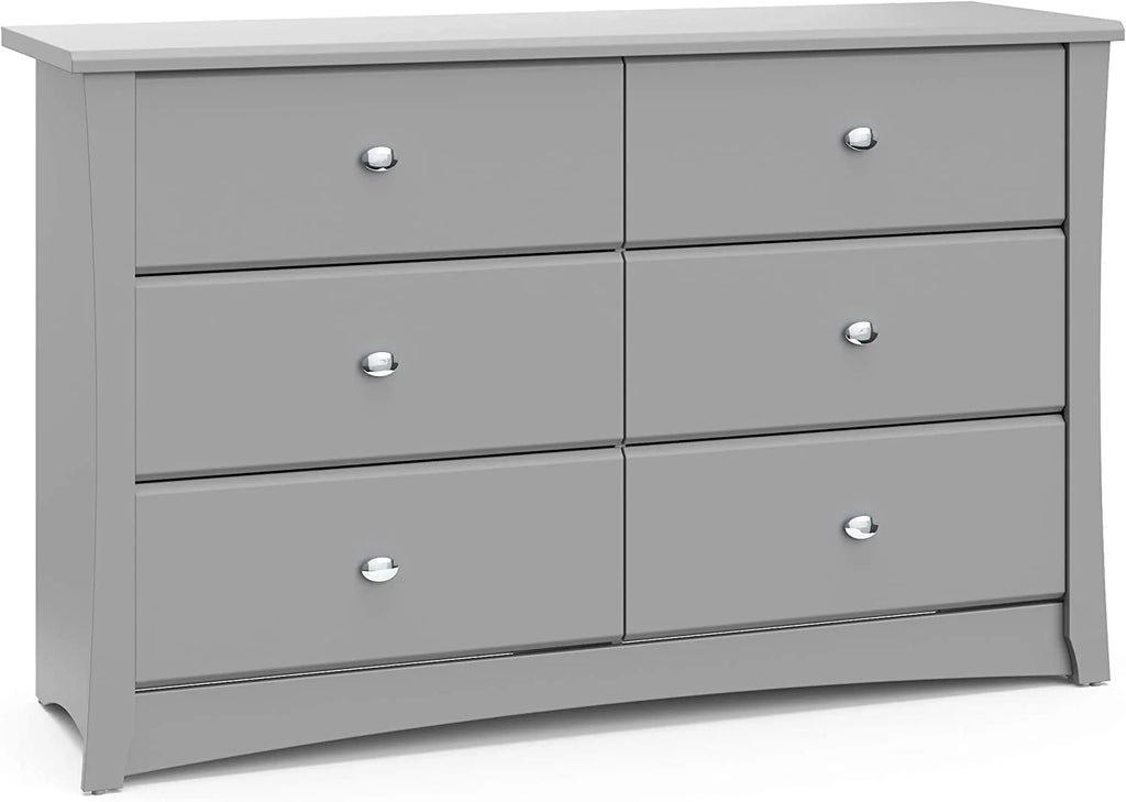 White 6 Drawer Double Dresser F482