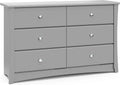 White 6 Drawer Double Dresser F482