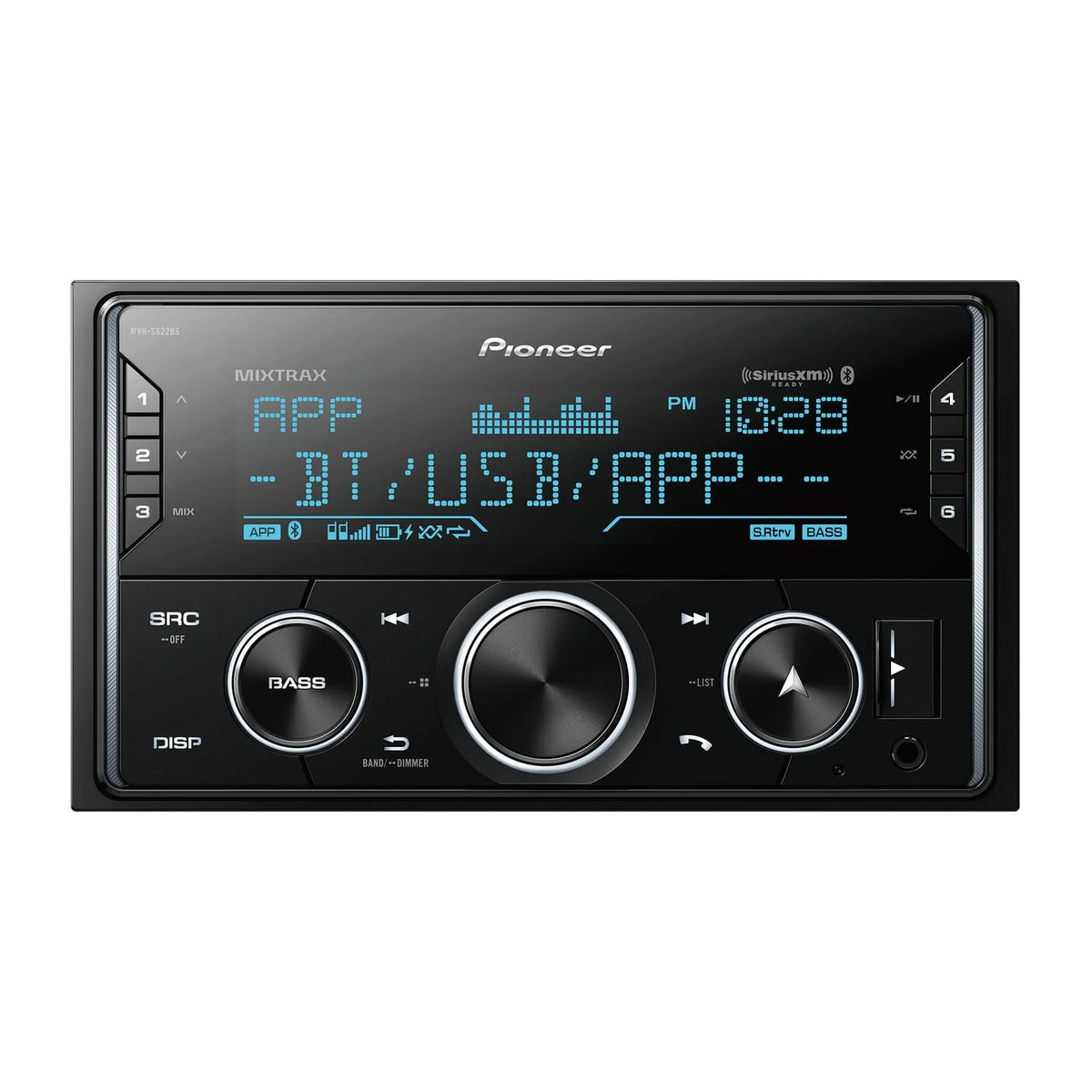 Double-DIN Car Stereo Head Unit with Bluetooth K964982