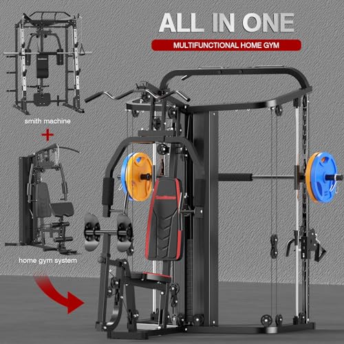 Smith Machine with 138LB Weight Stack W8474