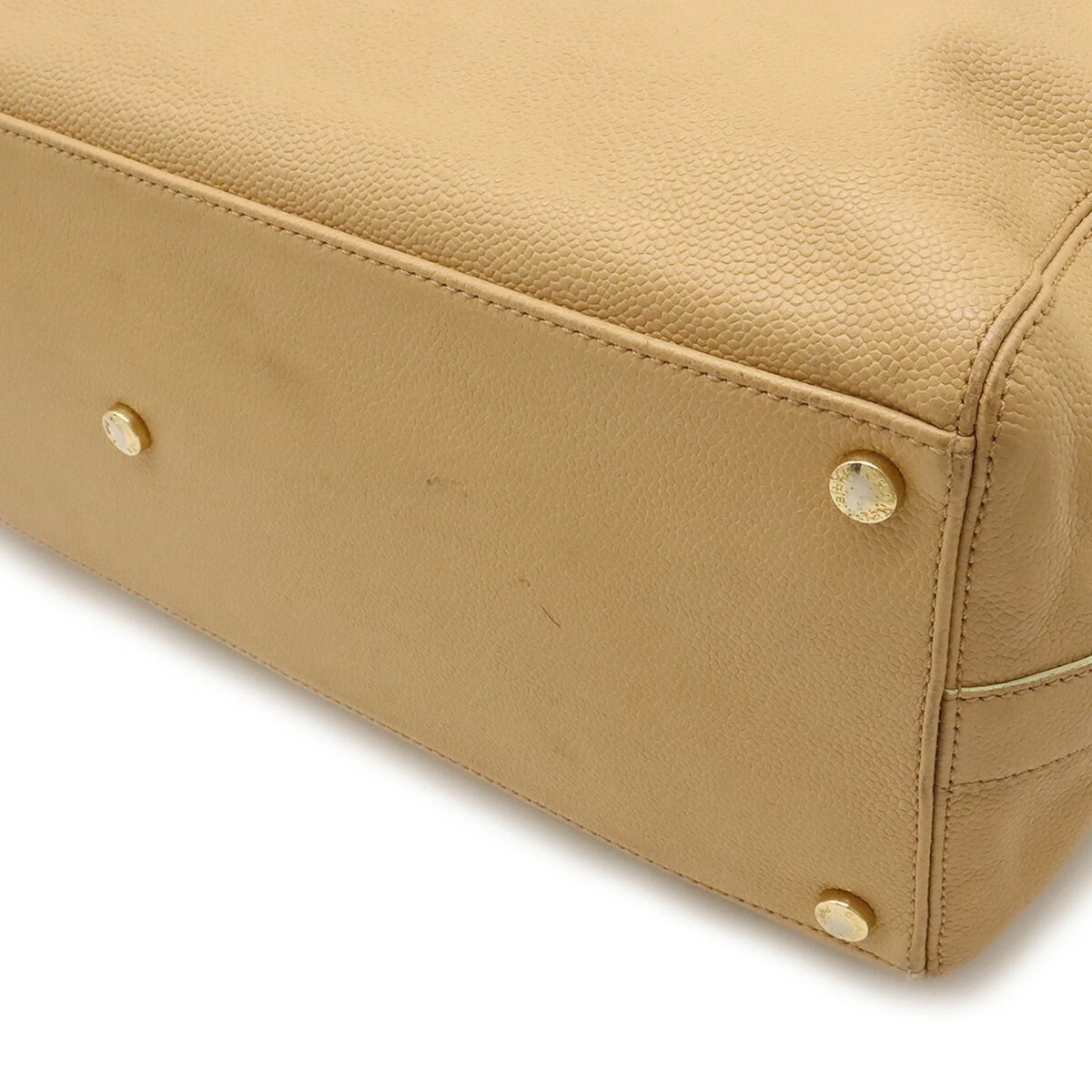 Pre-Owned Beige Caviar Skin Tote Bag P7502