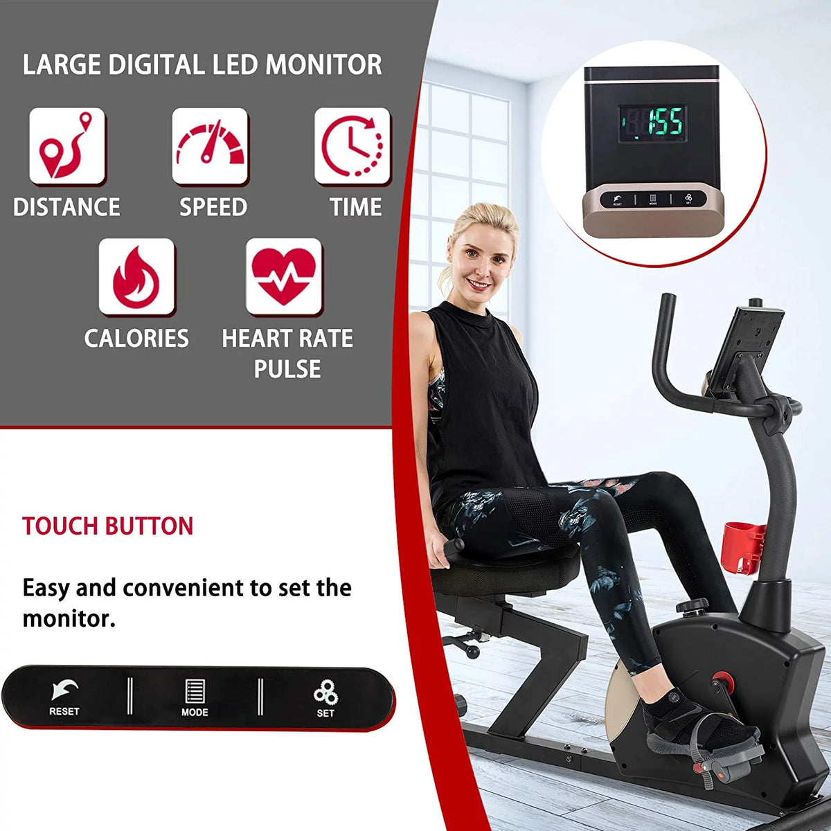 Recumbent Exercise Bike 400 lbs. Magnetic Resistance R19587