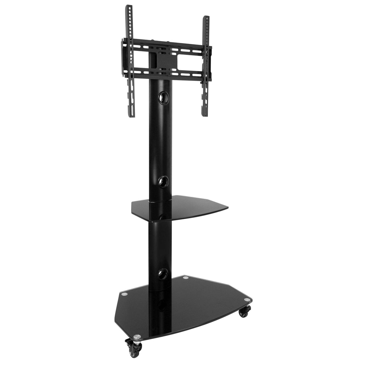 Mobile TV Stand Cart for Flat Screen TVs, Adjustable - Black F6920